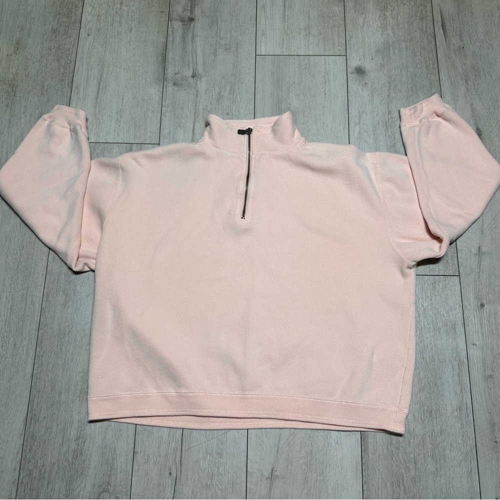 Tommy Bahama Size Medium Classy Light Pink Preppy Quarter-Zip sporty Sweater.
